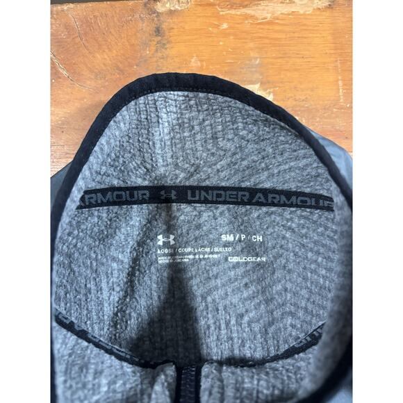 Under Armour ColdGear 1/4 Zip Fleece Pullover Men’s Small Gray Loose Fit - Picture 4 of 6